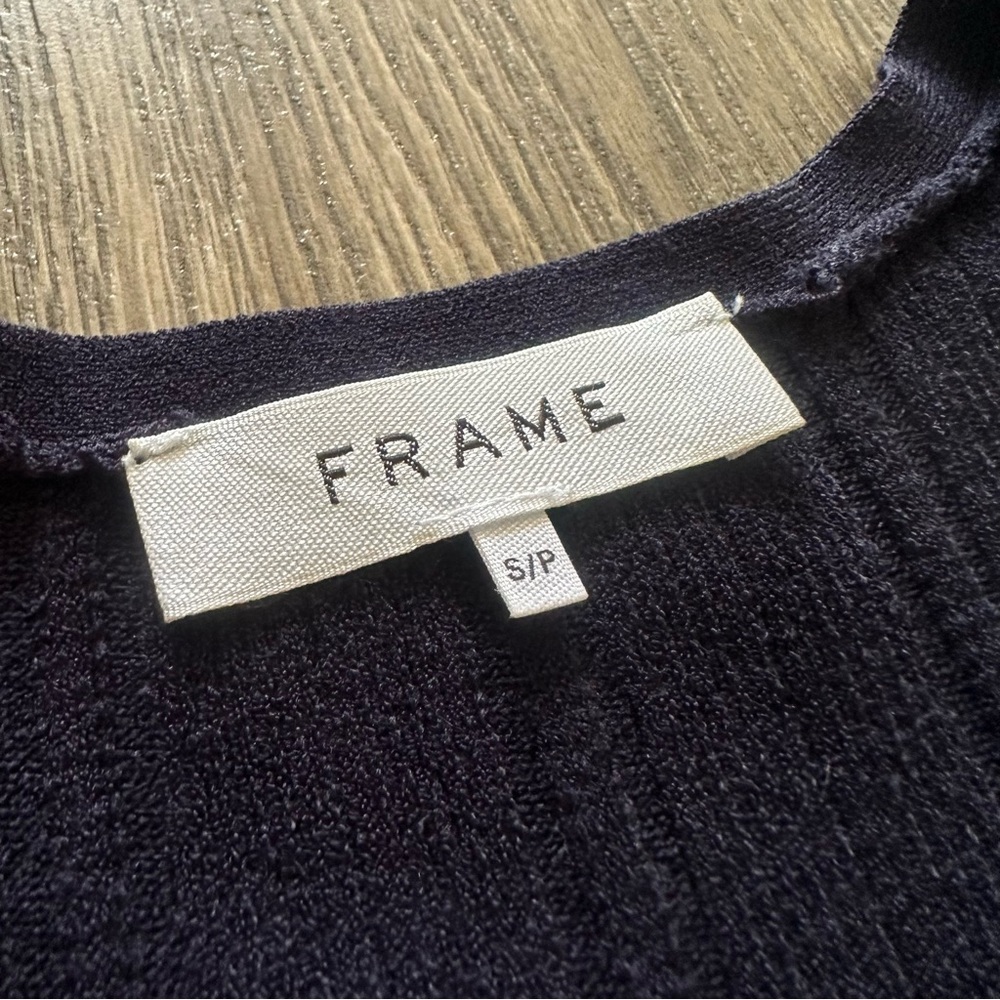 FRAME Navy Twisted Rib Knit Maxi Dress - Picture 3 of 8